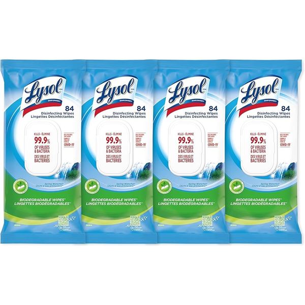 NEW 4 X 84 LYSOL DISINFECTING WIPES FLAT PACK