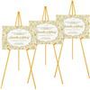 Image 1 : NEW 63" EASEL STAND FOR SUPPORT 5LBS GOLD 3 PACK