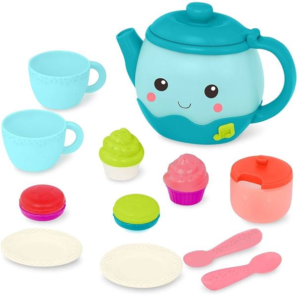 NEW HEY! PLAY! KIDS TEA SET 17 PIECE PLAYSET