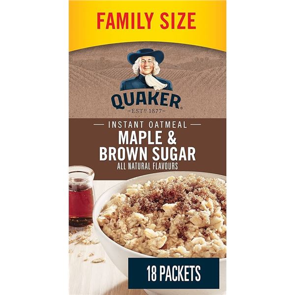 NEW 774G QUAKER INSTANT OATMEAL MAPLE & BROWNSUGAR