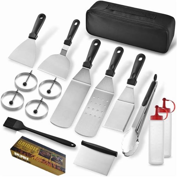 NEW WITH BOX AMAZON BASICS 15 PIECE STAINLESS STEE