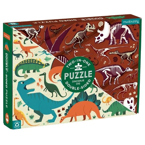 BRAND NEW MUDPUPPY 2 IN 1 100PC PUZZLE - DINOSAUR