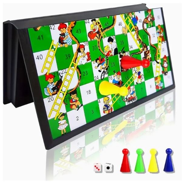 NEW SNAKES AND LADDERS MINI POCKET MAGNET GAME