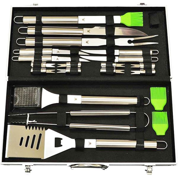 NEW G & F 20PCS QUALITY STAINLESS STEEL BBQ TOOL