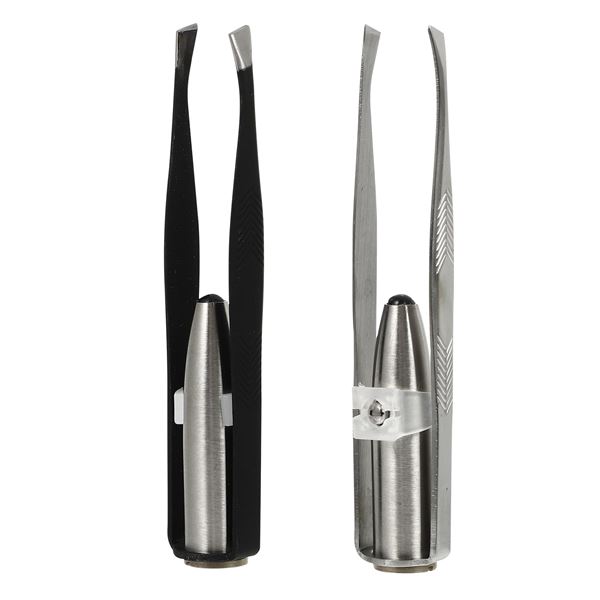NEW SOLUSTRE LIGHTED STAINLESS STEEL TWEEZERS 2PK
