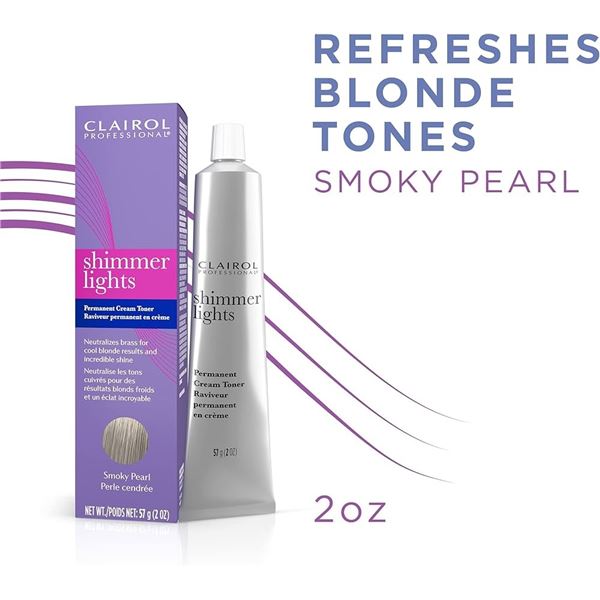 NEW 57G CLAIROL SHIMMER LIGHTS SMOKY PEARL TONER
