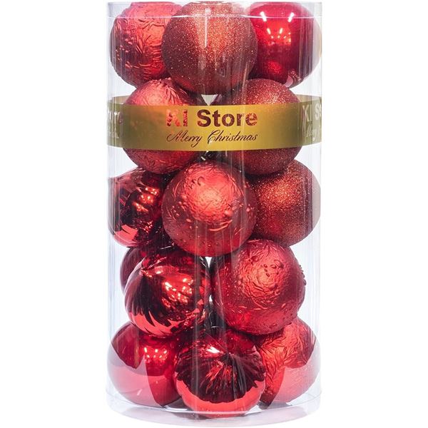 NEW CHRISTMAS TREE ORDIMENTS RED BALLS