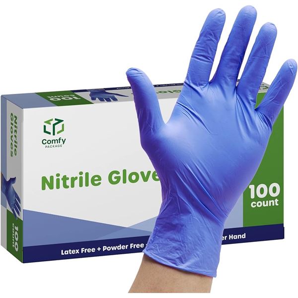 NEW 100 LARGE NITRILE GLOVES LATEX FREE