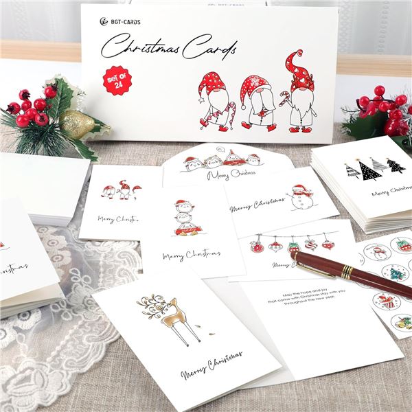 BRAND NEW 24 PACK OF BGT CARDS CHRISTMAS CARDS