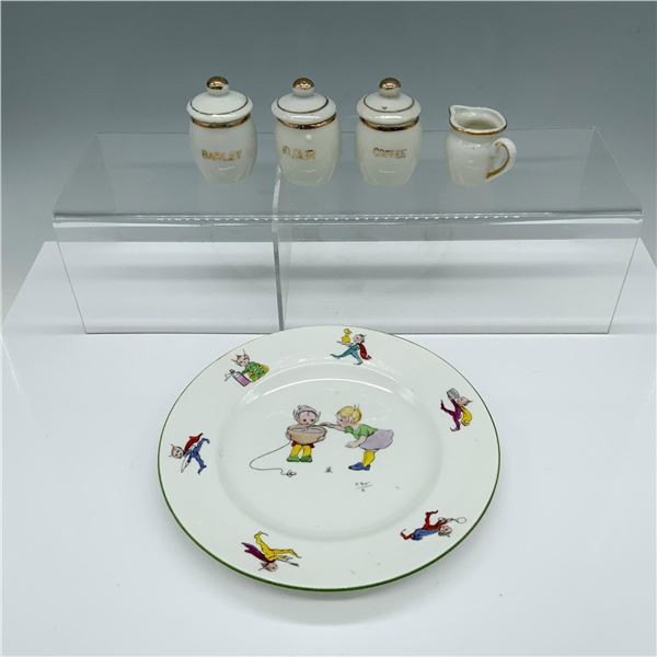 5pc HY Birks & Sons Children's Miniature Plate and Tableware
