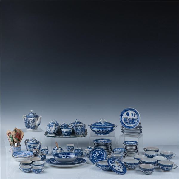85pc Children's Table Ware Blue Willow