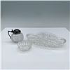 Image 1 : 3pc American Brilliant Crystal Condiments Set