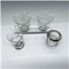 Image 2 : 4pc Classic Etched and Smooth Glass Cigarette Urns