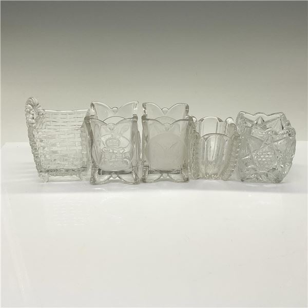 5pc Pattern Glass Toothpick Holders