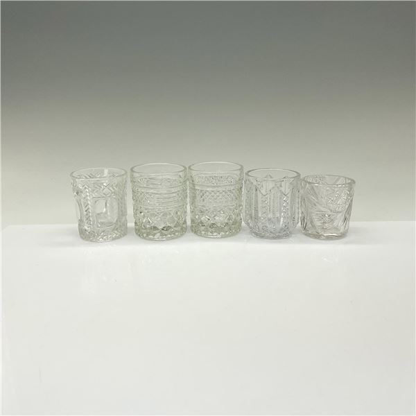 5pc Pattern Glass Toothpick Holders