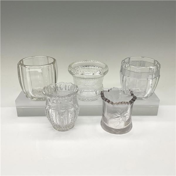 5pc Pattern Glass Large Toothpick Holders