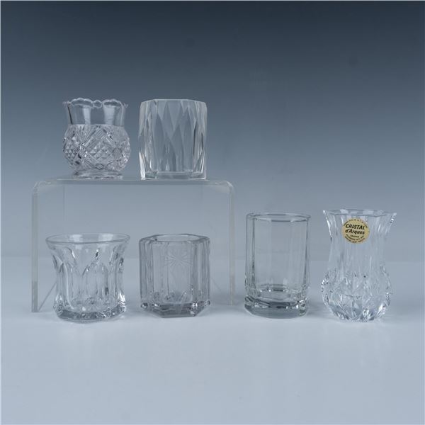 6pc Pattern Glass and Crystal Toothpick Holders