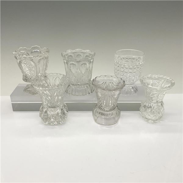 6pc Pattern Glass Toothpick Holders