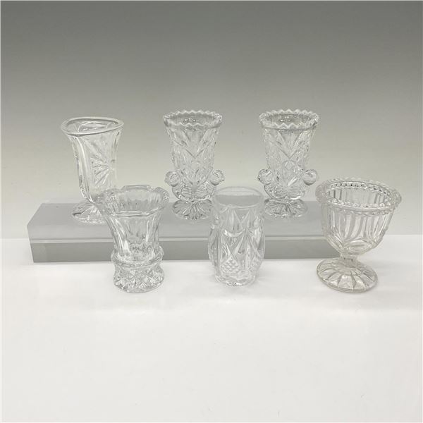 6pc Pattern Glass Toothpick Holders