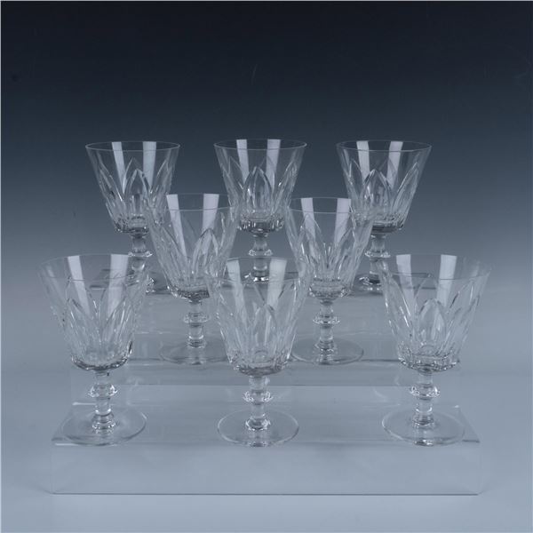 8pc Royal Leerdam Crystal Water Goblets, Gothic