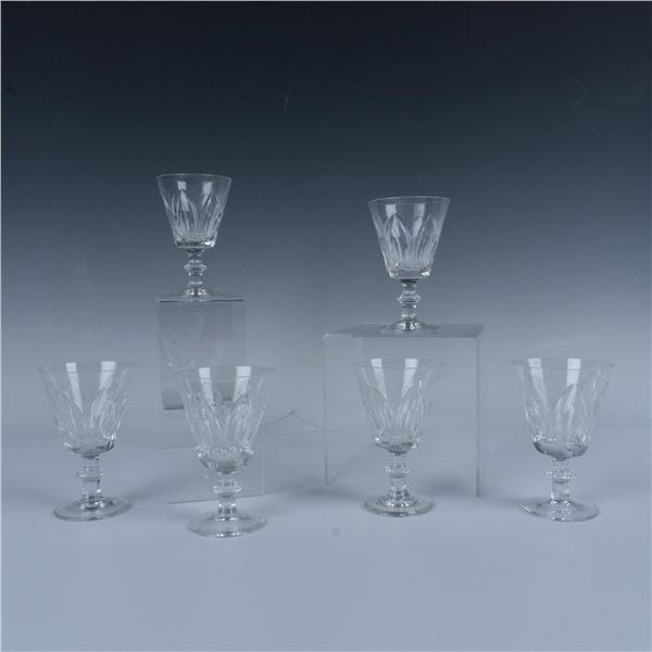 6pc Vintage Royal Leerdam Crystal Sherry Glasses, Gothic