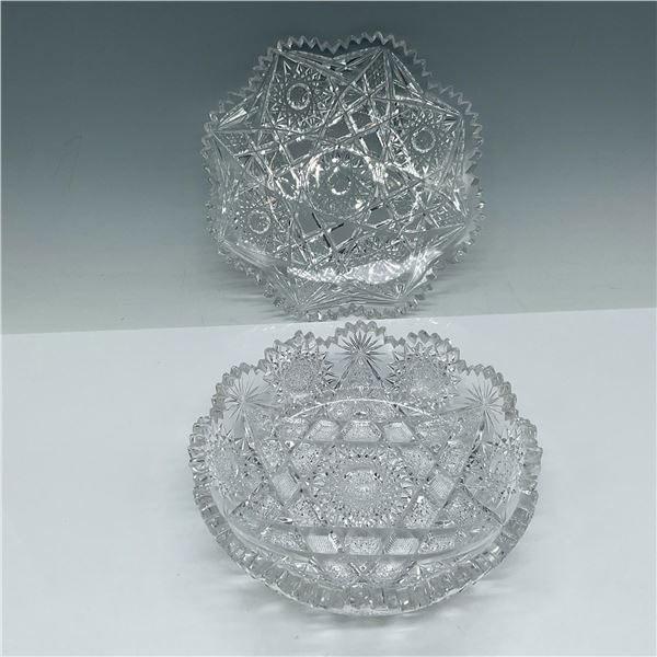 2pc Vintage Crystal Pinwheel Candy Dishes