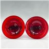 Image 3 : 2pc Vintage Ruby Red Glass Candle Holders