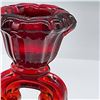 Image 5 : 2pc Vintage Ruby Red Glass Candle Holders