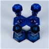 Image 2 : 4pc Vintage Cobalt Blue Glass Candlesticks