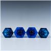 Image 3 : 4pc Vintage Cobalt Blue Glass Candlesticks