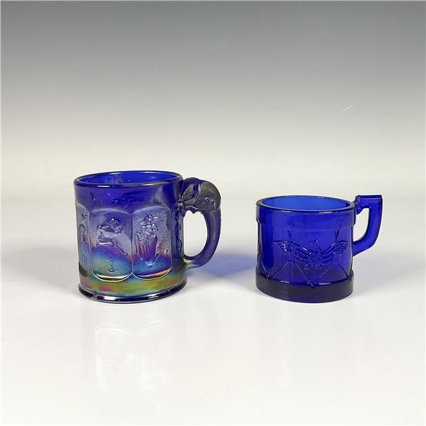 2pc Blue Glass Cups, including Heisey Imperial Glass