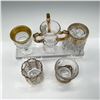 Image 2 : 6pc Collection of Gilt Cut Glass Toothpick Holders