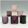 Image 1 : 6pc Pressed Glass Toothpick Holders