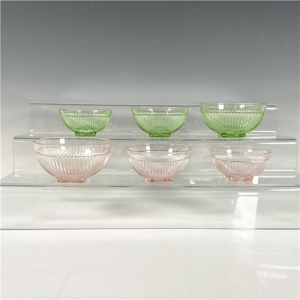 6pc Hazel Atlas Glass Childs Nesting Mixing Bowls