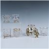 Image 1 : 6pc Clear Gilded Pattern Glass Toothpick Holder