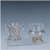 Image 2 : 6pc Clear Gilded Pattern Glass Toothpick Holder