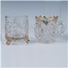 Image 3 : 6pc Clear Gilded Pattern Glass Toothpick Holder