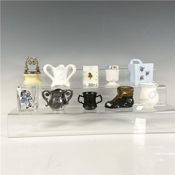 10pc Assorted Ceramic, Glass, Stone Art Toothpick Holders