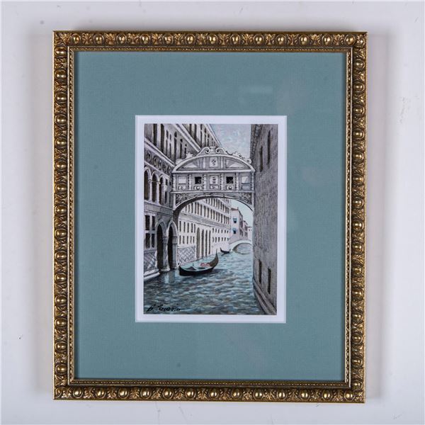 Barbara Carasin, Original Watercolor on Paper, Venice Signed