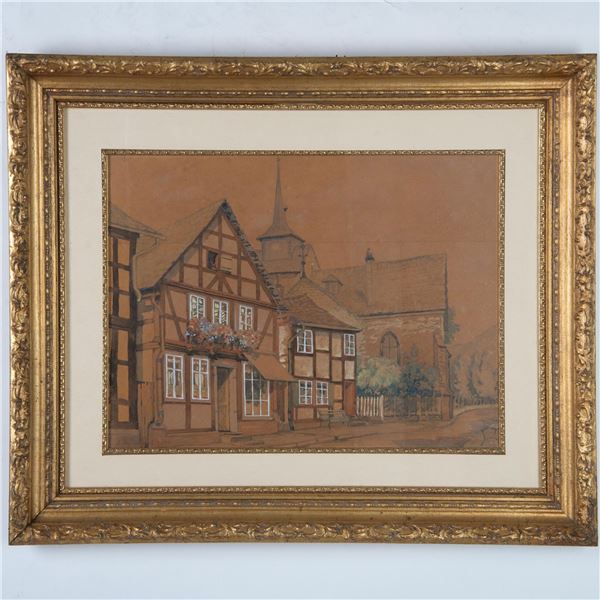 Original Watercolor & Gouache on Brown Paper, Signed