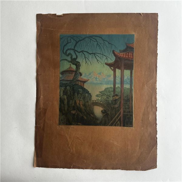 Ferdinand Mitchl, Antique Color Etching w/Aquatint, Signed