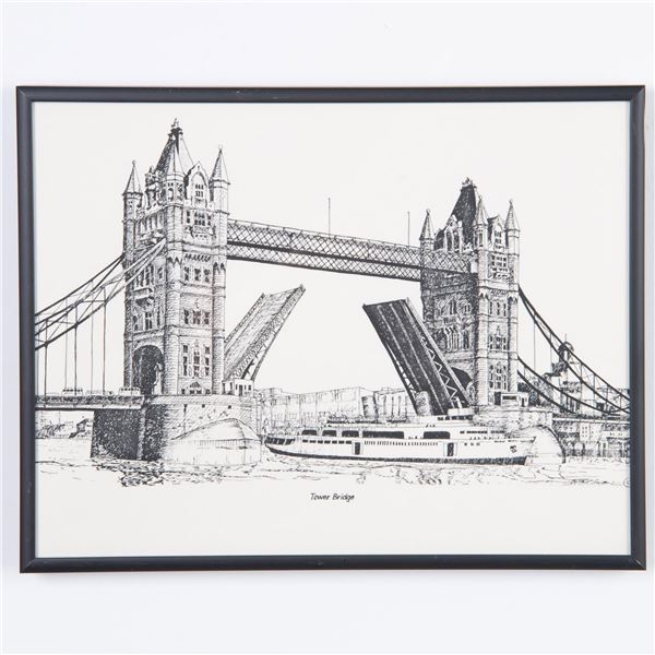 After Bernard Smith, Lithograph on Paper, Tower Bridge