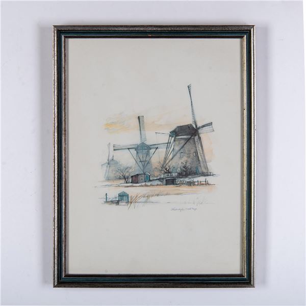 After Mads Stage, Color Offset on Paper, Kinderdijk