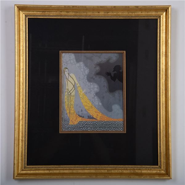 After Erte, Original Color Screenprint on Paper, Mesilande