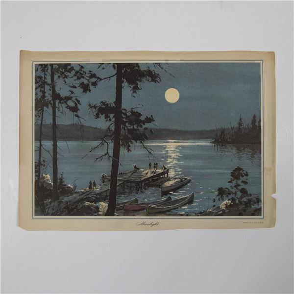 Carl Ivar Gilbert, Vintage Color Print on Paper, Moonlight