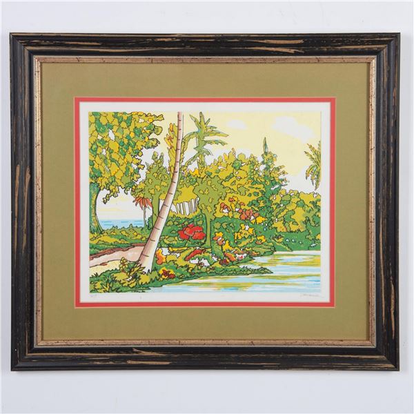 Lloyd Van Pitterson, Original Landscape Serigraph, Signed