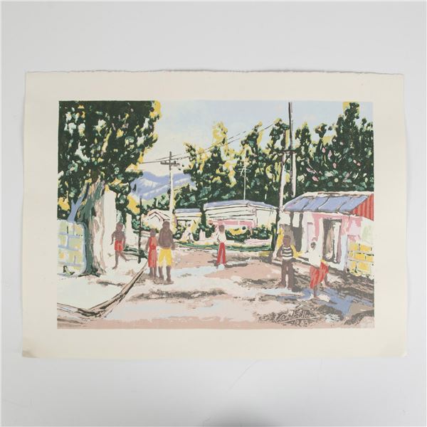 Original Vintage Caribbean Serigraph on Paper