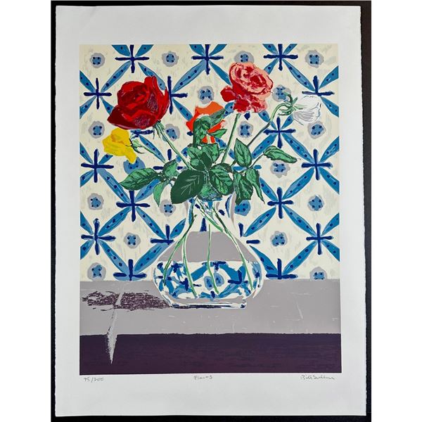 Bill Sullivan (American 1942-2010) Serigraph Flowers Signed