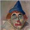 Image 2 : Ann Simons, Original Oil on Board, Portrait of Clown, Signed