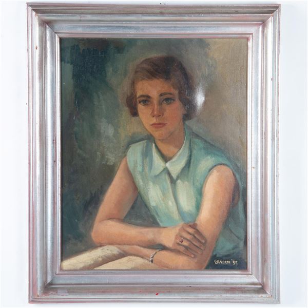 Lillian Banish, Original Oil on Canvas, Portrait, Signed